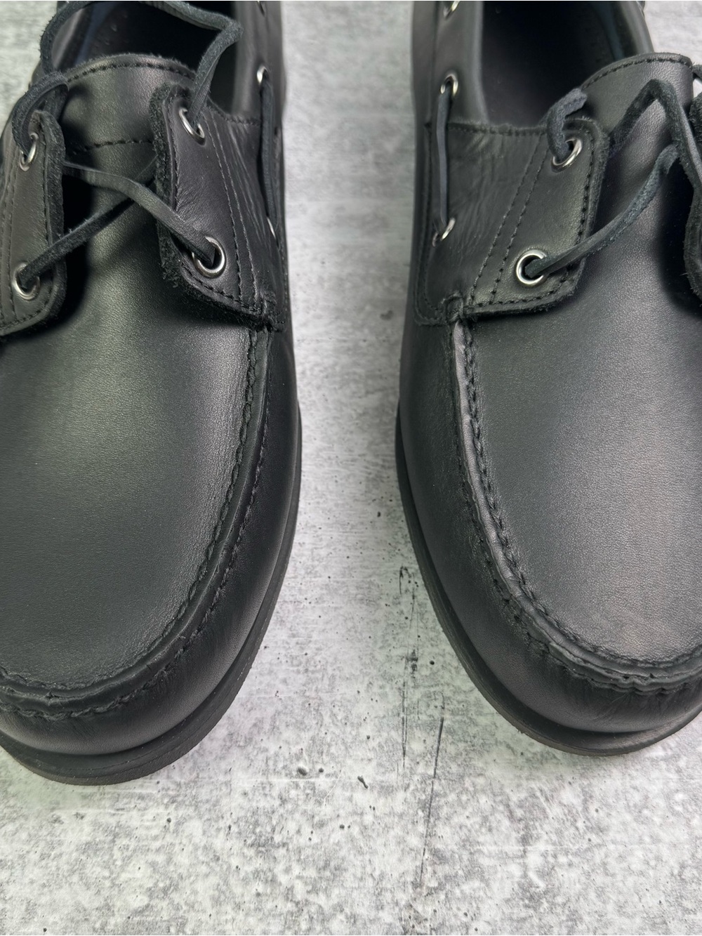 Timberland Custom Classic 2-Eye Leather Boat Shoes Black Men's Size 12 NIB KHH - Picture 4 of 9